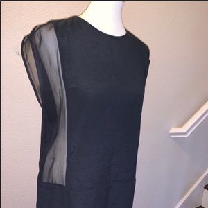 NWT IRO Black Sheer Panel Tunic Top Size Large 40